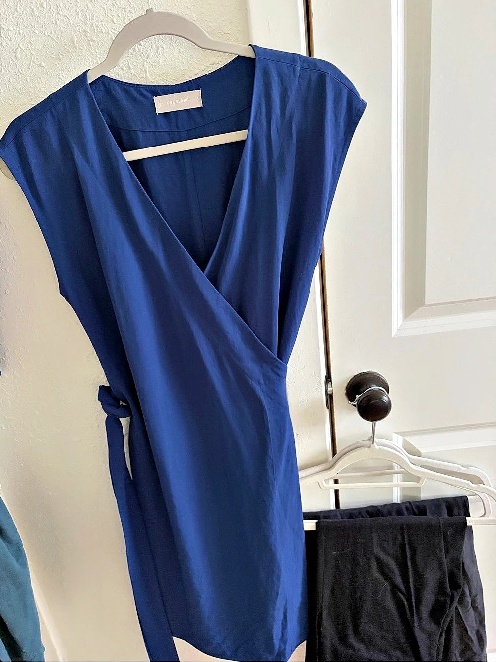 Everlane The Japanese GoWeave Wrap Dress Blue Size 2